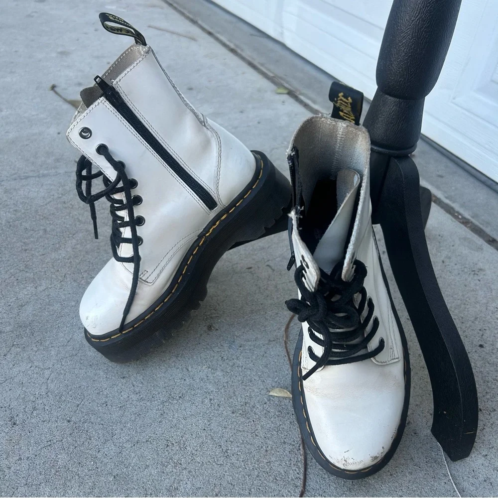 Dr. Martens Jadon smooth leather White‎ Combat platform Boots
